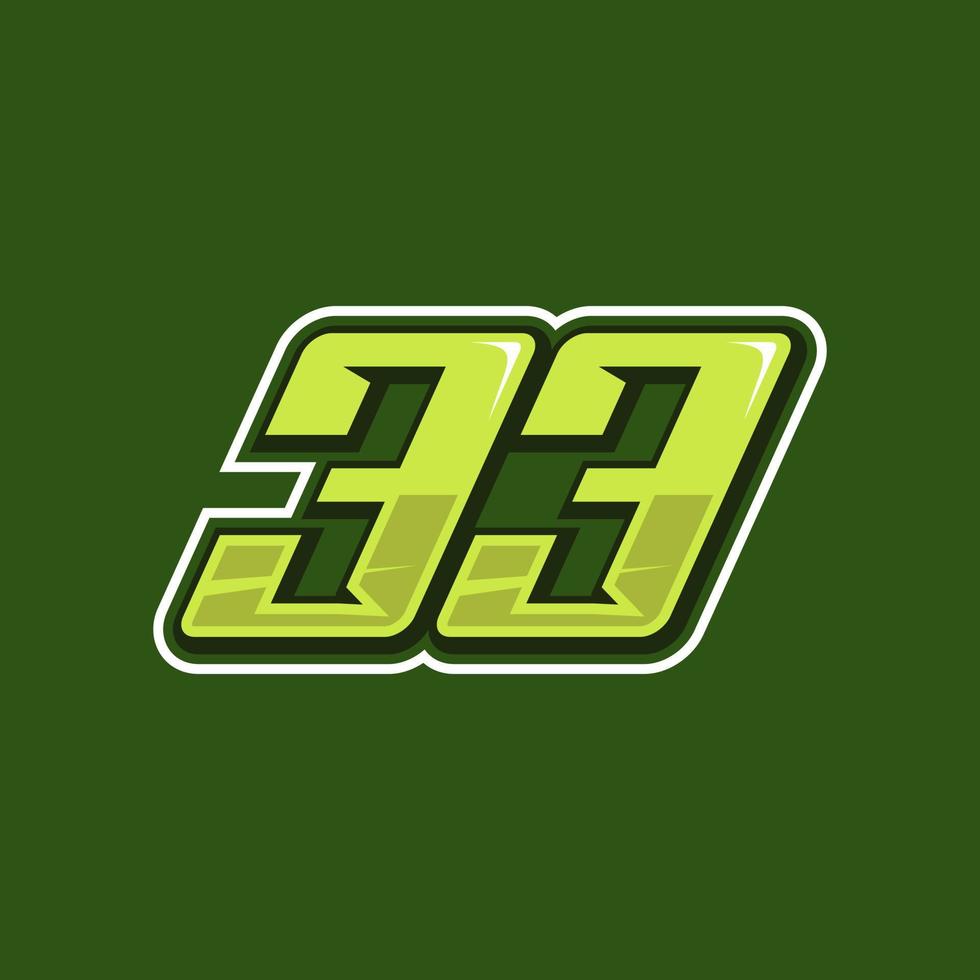 racing aantal 33 logo ontwerp vector