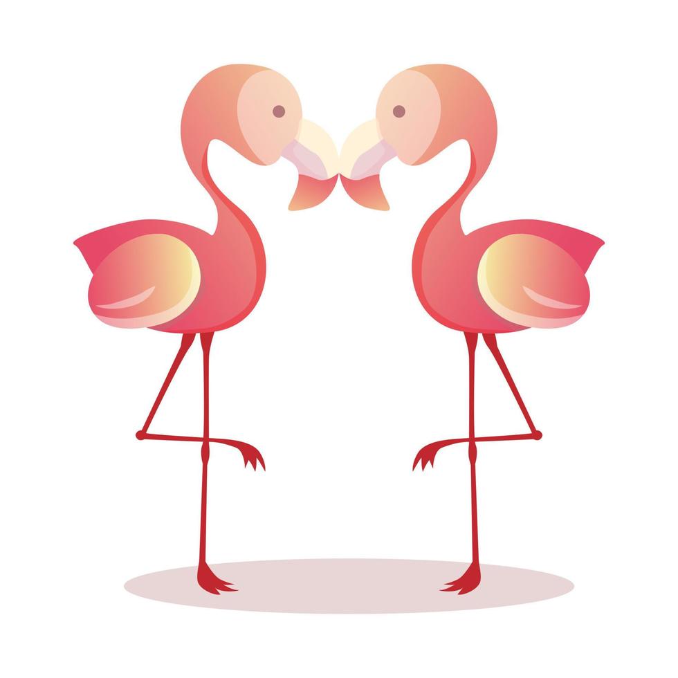 schattig flamingo tekenfilm illustratie reeks vector