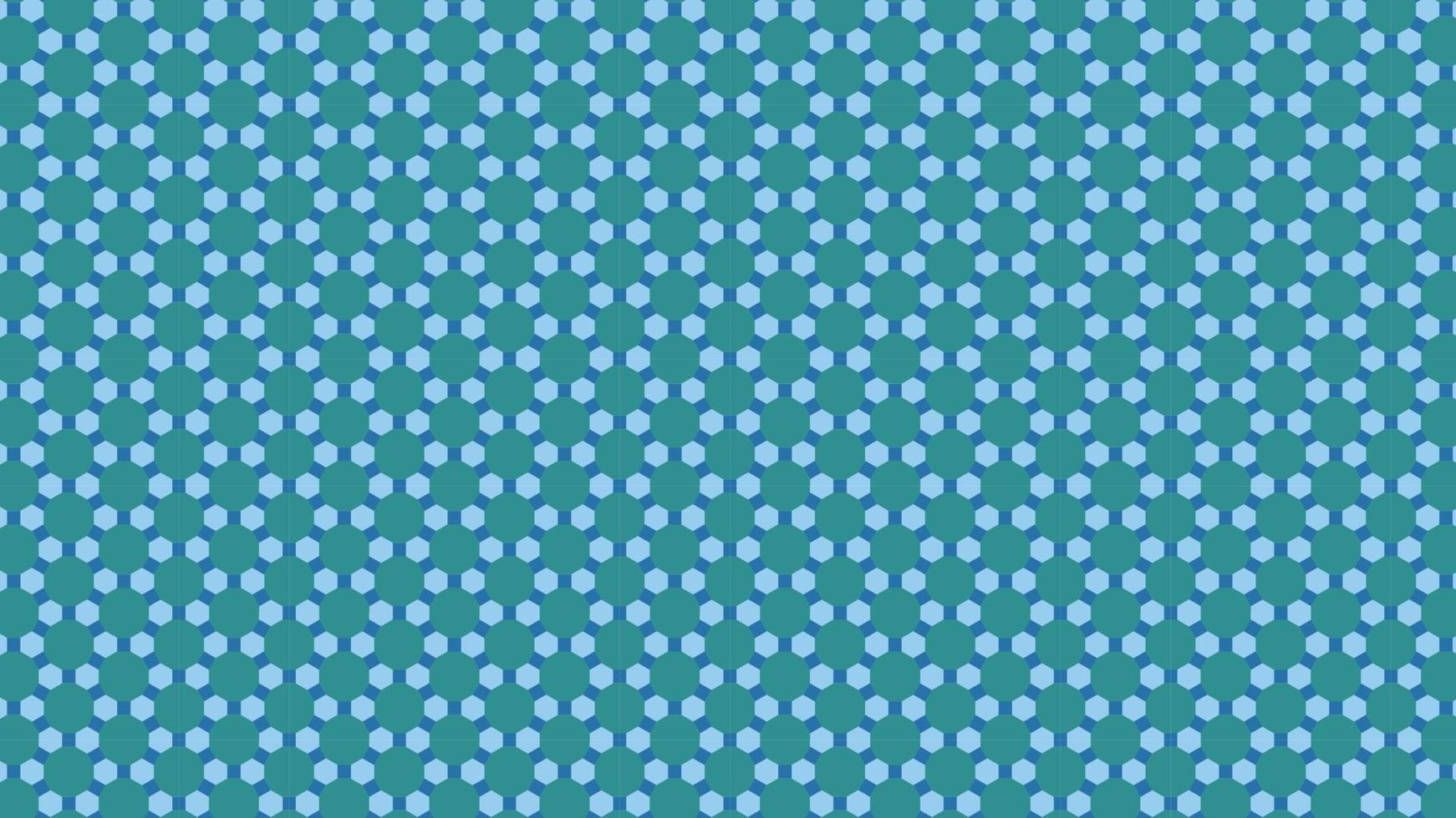 dodecagon blauw, groen naadloos behang klein veelhoeken vector