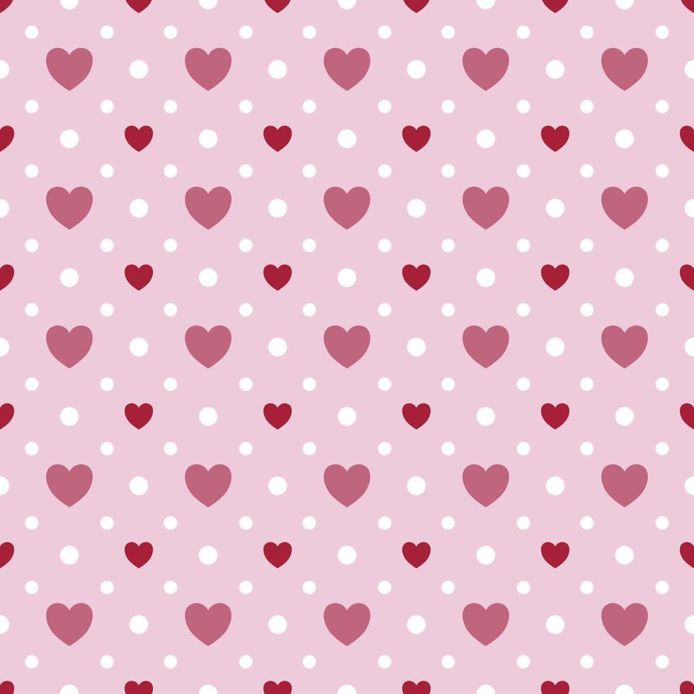 roze hart wit dots pastel roze achtergrond vector naadloos patroon, element voor versieren Valentijn kaart, flanel Schotse ruit duidelijk kleding stof textiel afdrukken, behang en papier omhulsel