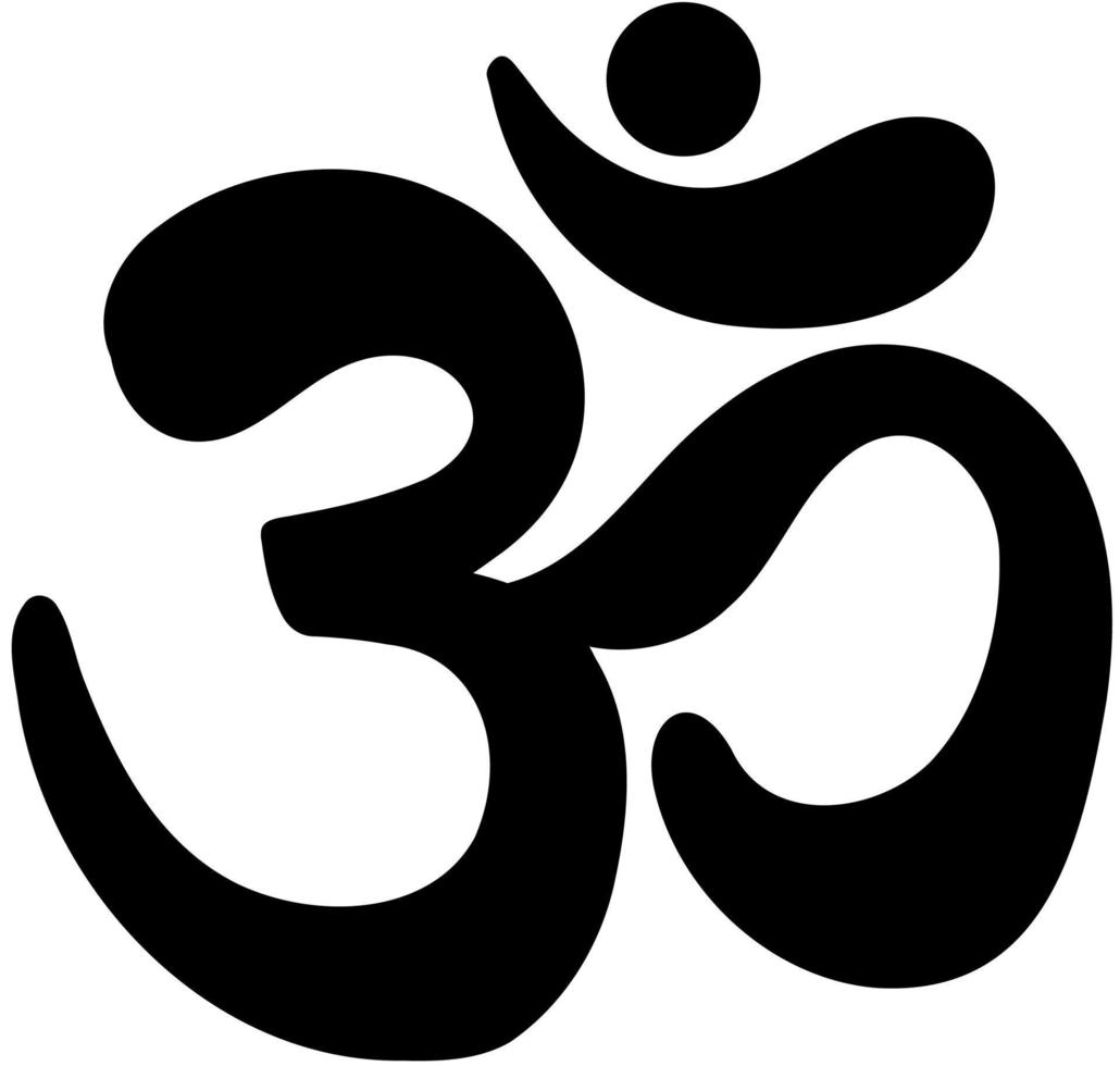 hindoeïsme religieus symbool zwart en wit 2d icoon vector