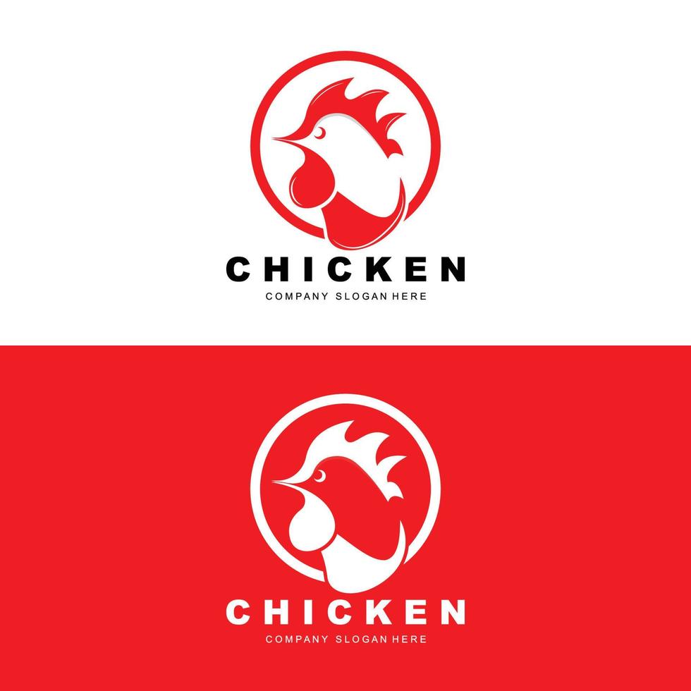 kip logo, boerderij dier vector, ontwerp voor kip boerderij, gebakken kip restaurant, cafe vector