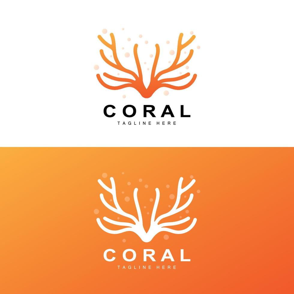 koraal logo, zee planten plaats marinier dieren, oceaan vector, zeewier pictogrammen vector