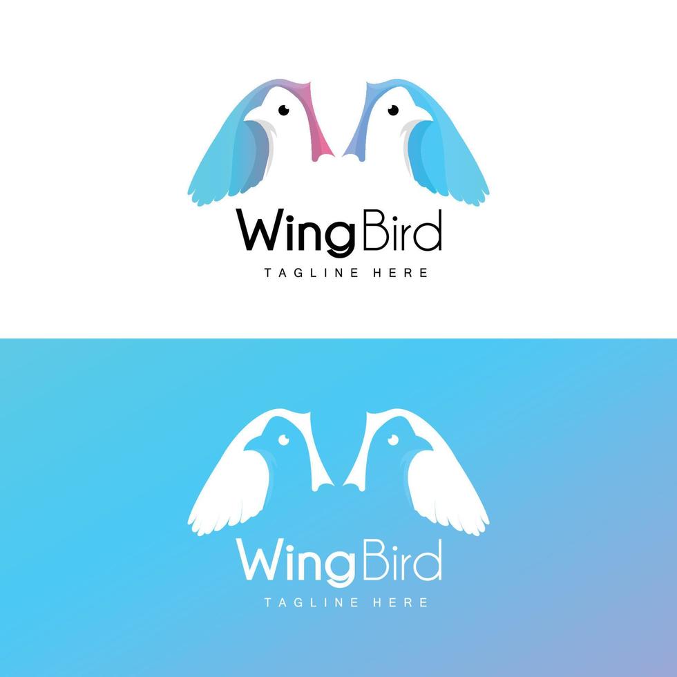 vogel logo, vogel Vleugels vector, minimalistische ontwerp, voor Product branding, sjabloon icoon illustratie vector