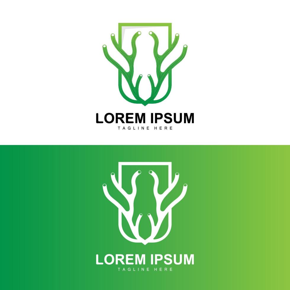 koraal logo, zee planten plaats marinier dieren, oceaan vector, zeewier pictogrammen vector