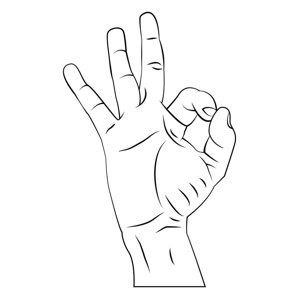 OK hand- schets illustratie vector