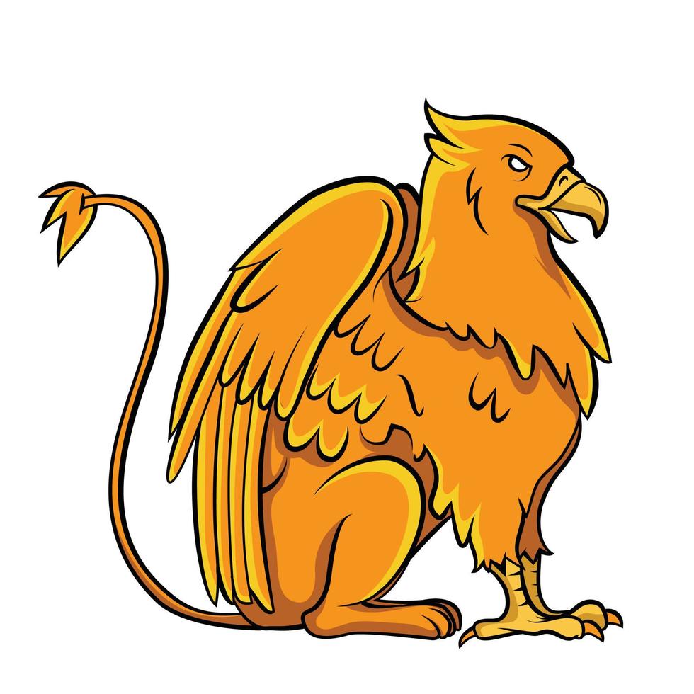 zitten gouden griffioen illustratie vector