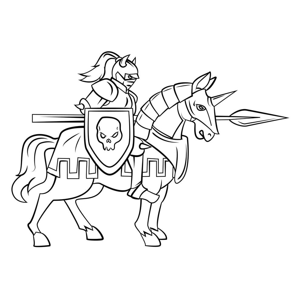 ridder rijder schetsen illustratie vector