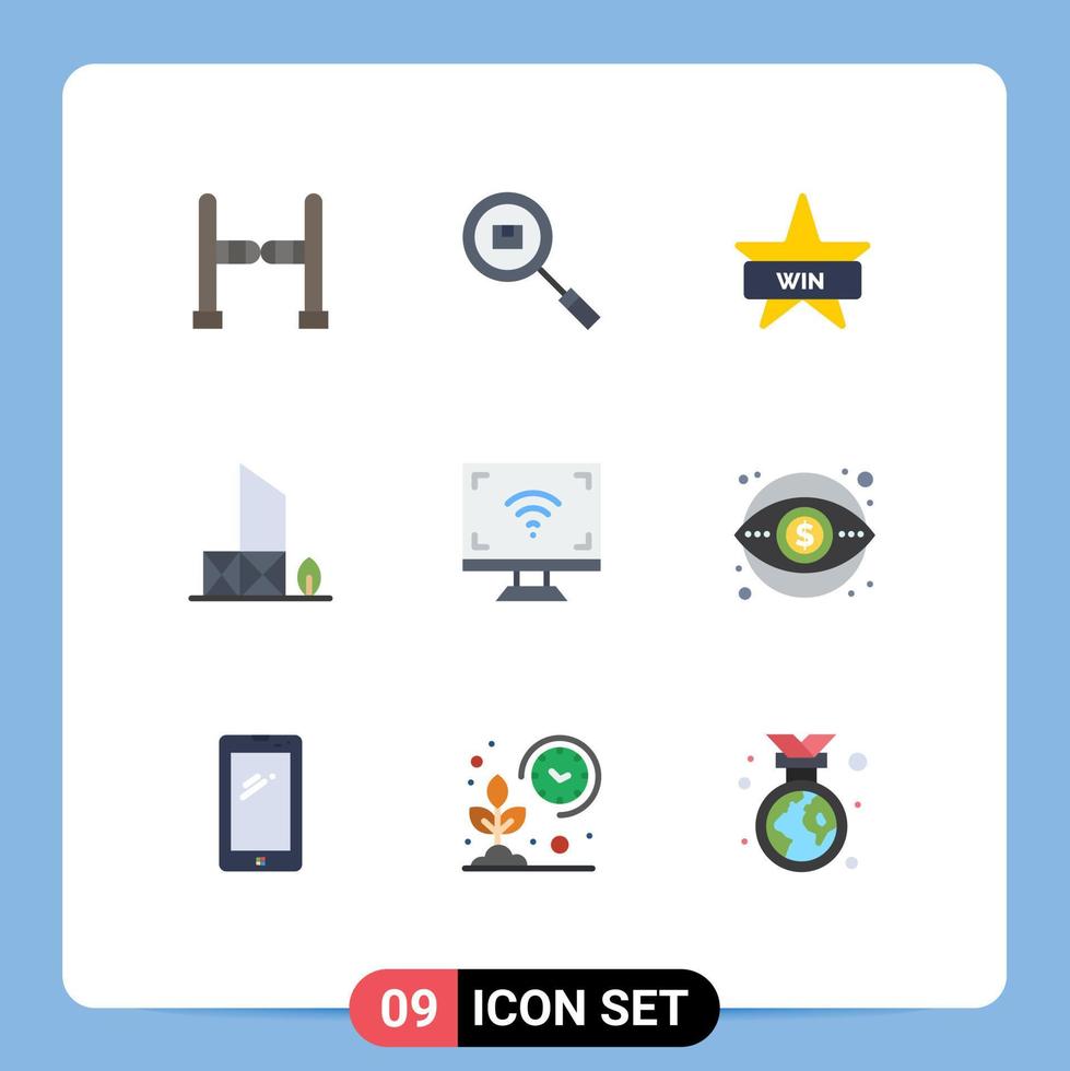 universeel icoon symbolen groep van 9 modern vlak kleuren van elektronica redden insigne badmeester Baywatch bewerkbare vector ontwerp elementen