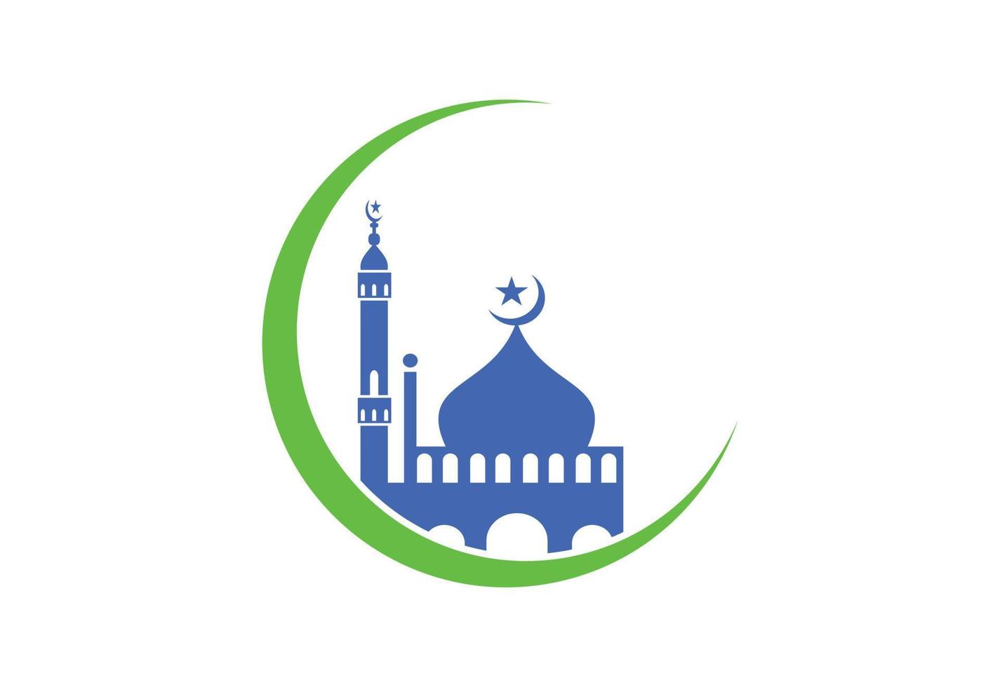 moskee logo ontwerp, Islamitisch logo sjabloon, vector illustratie.