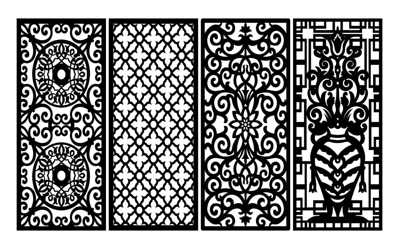 decoratief bloemen patronen, meetkundig sjabloon voor cnc laser snijdend vector