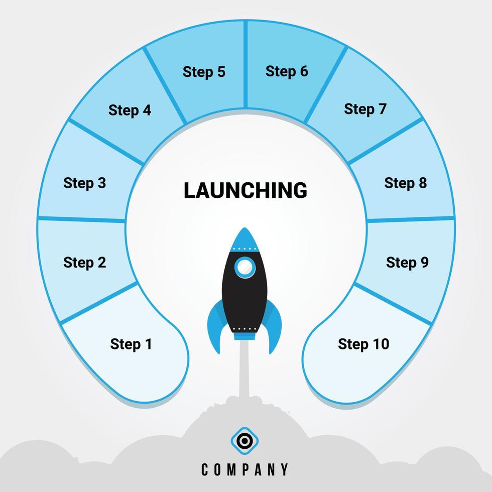 lancering infographic stap pro downloaden vector ontwerp