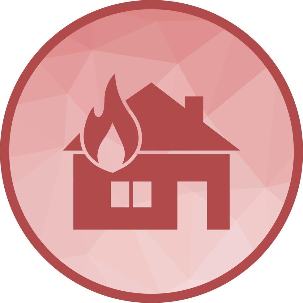 huis Aan brand laag poly achtergrond icoon vector