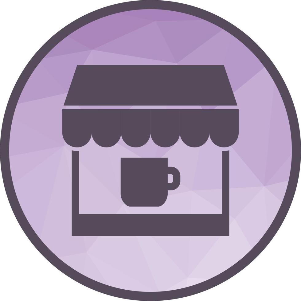 koffie winkel laag poly achtergrond icoon vector