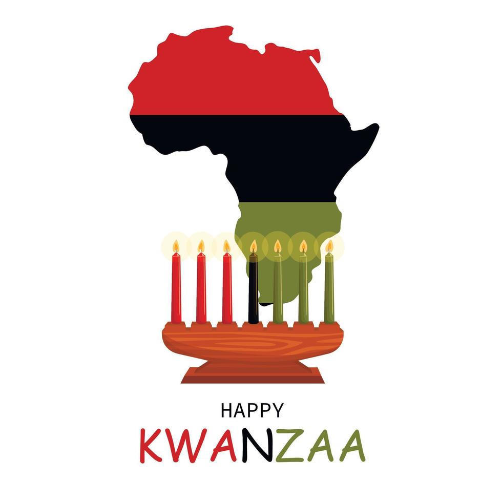 illustratie van gelukkig kwanzaa groeten voor viering van Afrikaanse Amerikaans vakantie festival van oogst vector