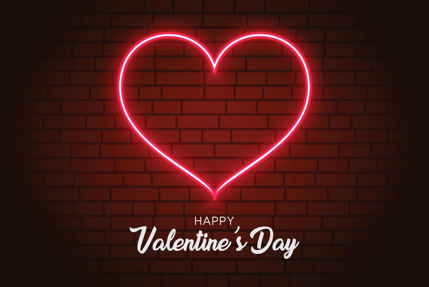 valentijnsdag dag rood neon hart vorm vector