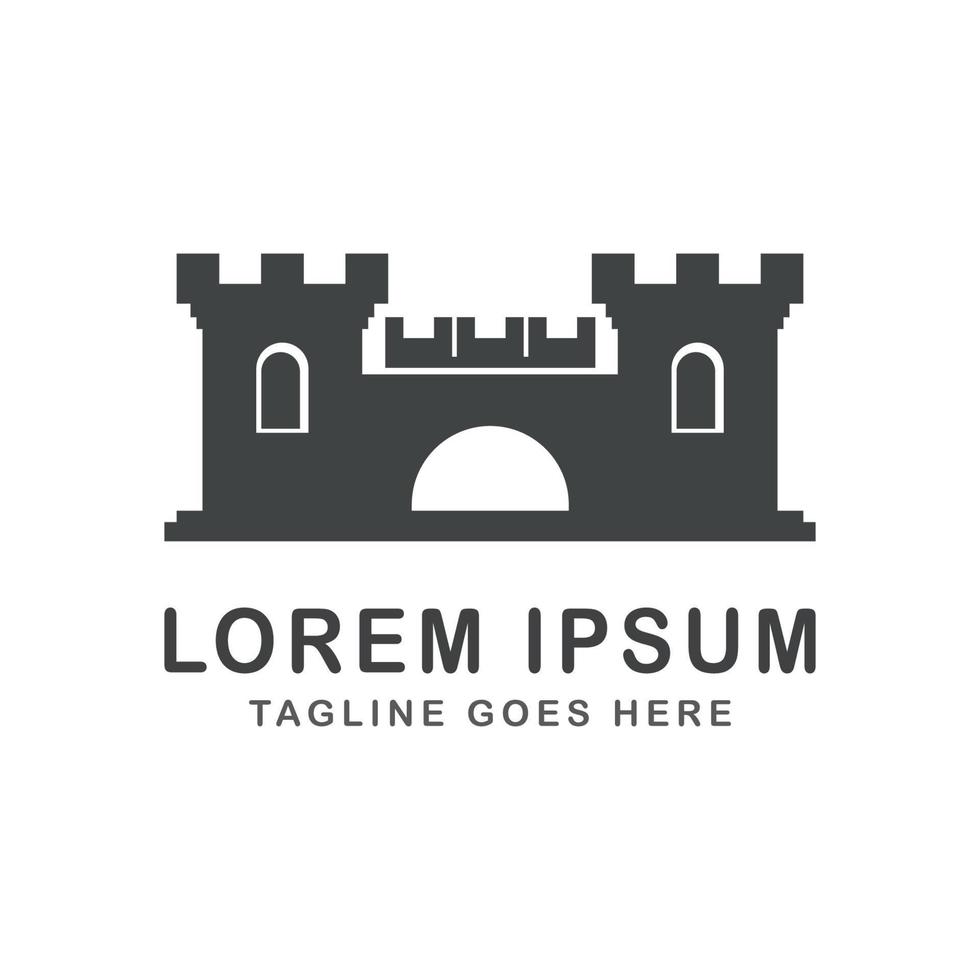 kasteel ilustration logo vector sjabloon