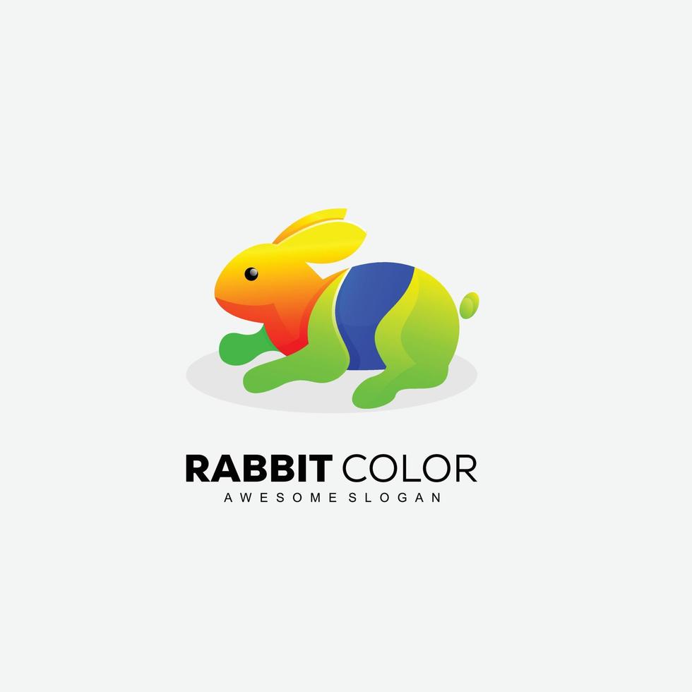 konijn kleurrijk ontwerp vector logo sjabloon