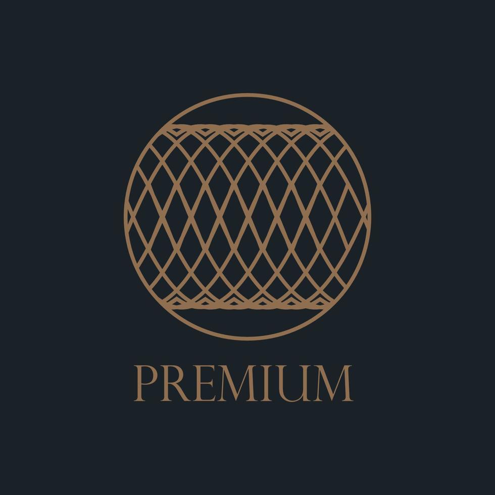 luxe logo met willekeurig lijn concept, gouden lijnen logo vector patroon lijnen logo