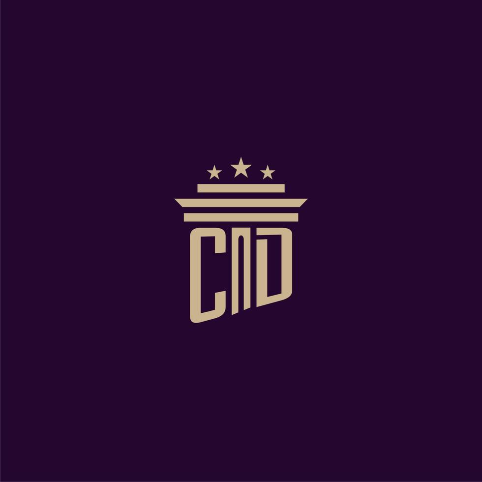 CD eerste monogram logo ontwerp voor advocatenkantoor advocaten met pijler vector beeld