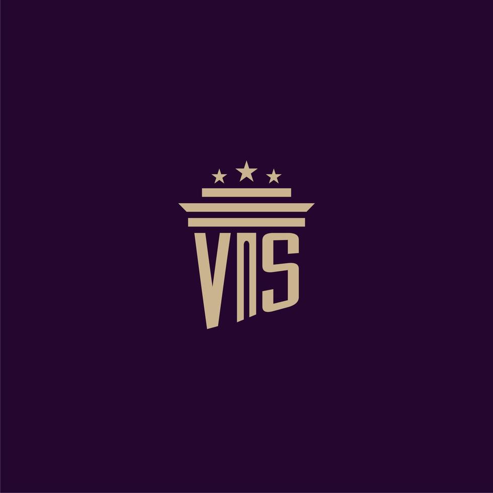 vs eerste monogram logo ontwerp voor advocatenkantoor advocaten met pijler vector beeld