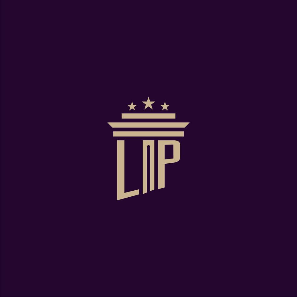 lp eerste monogram logo ontwerp voor advocatenkantoor advocaten met pijler vector beeld