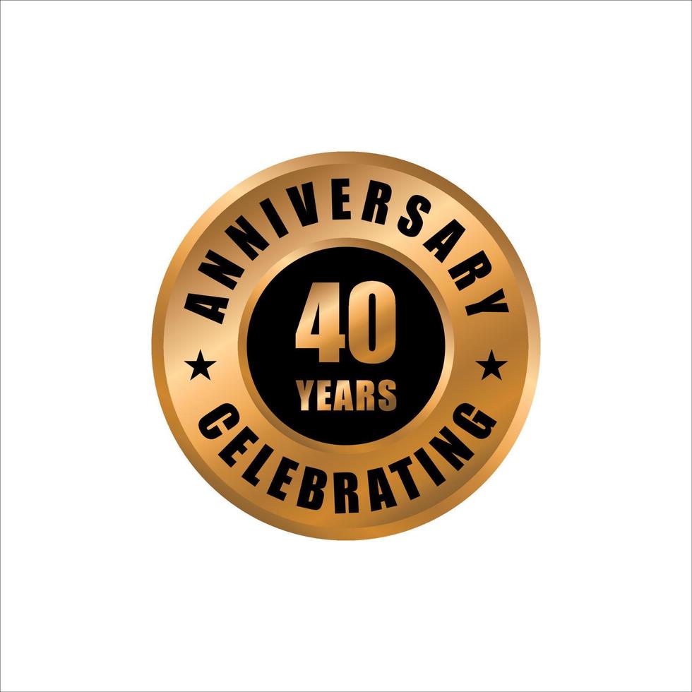 40 jaren verjaardag viering ontwerp sjabloon. 40 jaren verjaardag vector postzegel