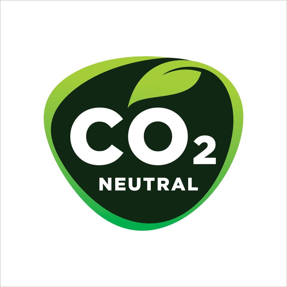 co2 neutrale groen ruw getextureerde postzegel - koolstof uitstoot vrij Nee lucht atmosfeer verontreiniging industrieel productie milieuvriendelijk geïsoleerd teken vector