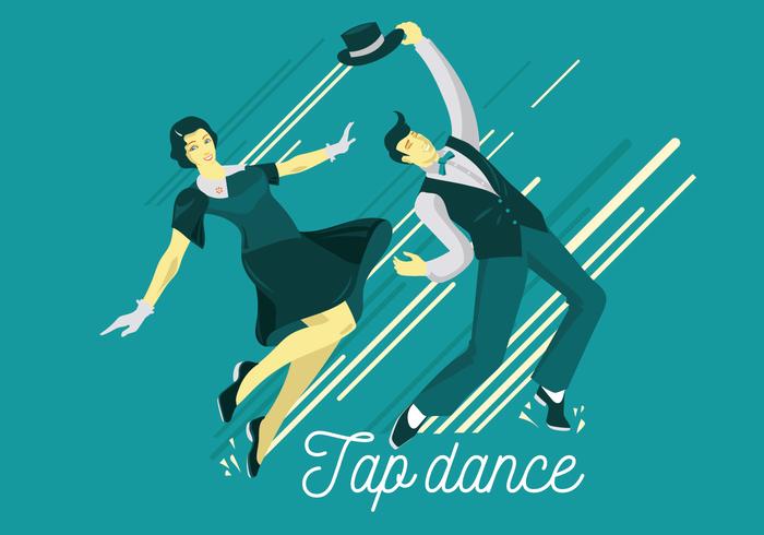 Paar gekleed in 1940 Fashion Tap Dancing vector