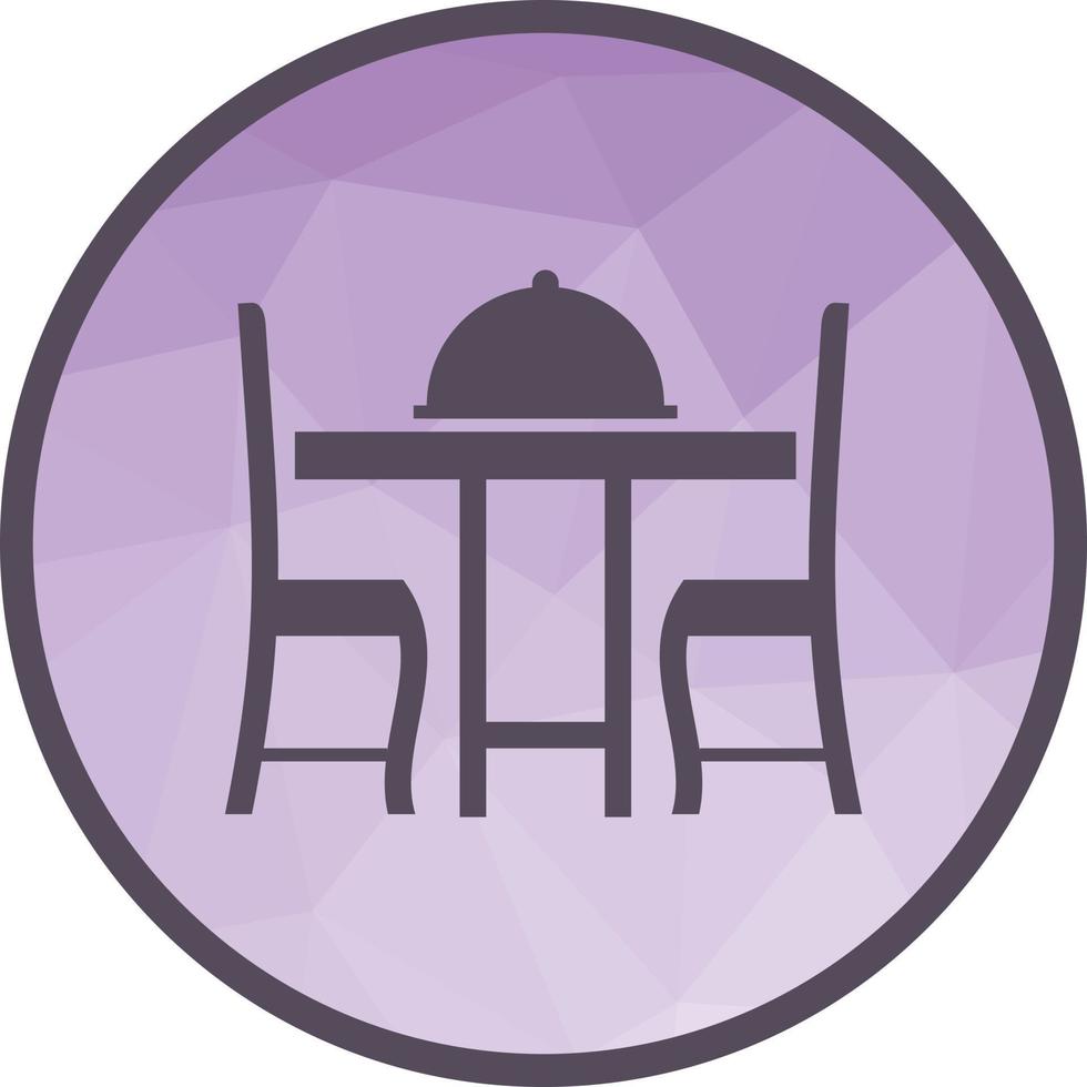 avondeten tafel ii laag poly achtergrond icoon vector