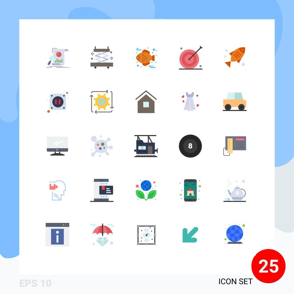 pak van 25 modern vlak kleuren tekens en symbolen voor web afdrukken media zo net zo vis doelwit vis afzet doel bewerkbare vector ontwerp elementen