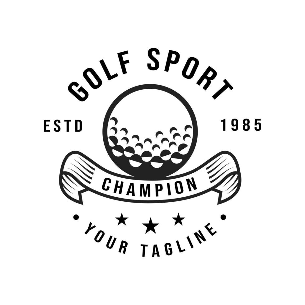 retro wijnoogst golf, professioneel golf bal logo sjabloon ontwerp, golf kampioenschap vector