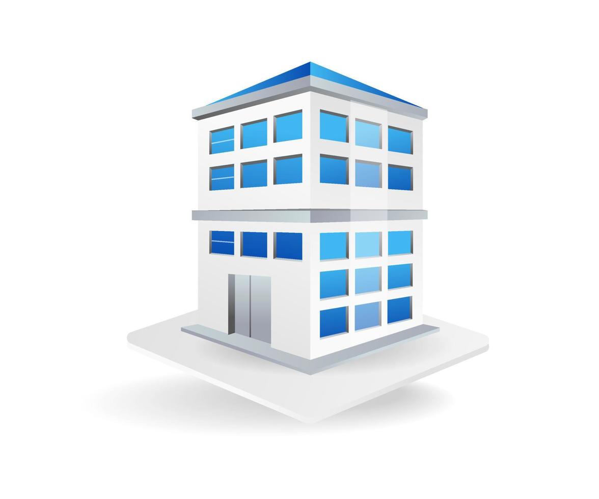 vlak isometrische 3d illustratie zakelijke kantoor gebouw concept vector