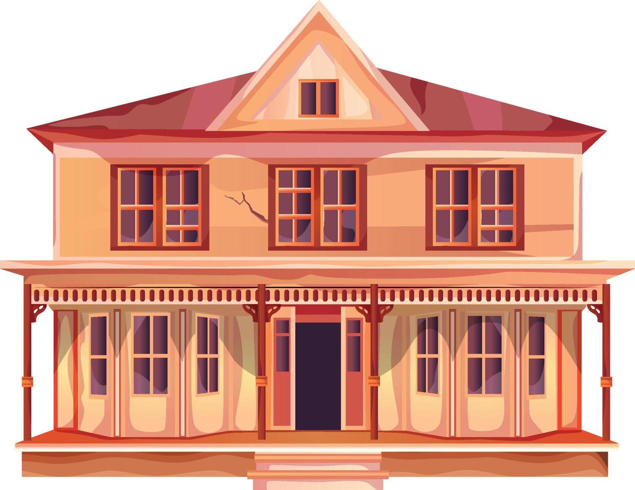 huis facade met deuren en ramen , tekenfilm vector illustratie.