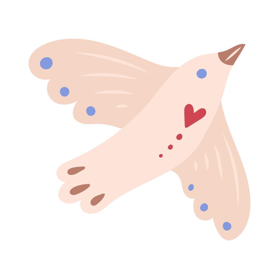 wit duif getrokken door hand. valentijnsdag dag kaart. vector illustratie