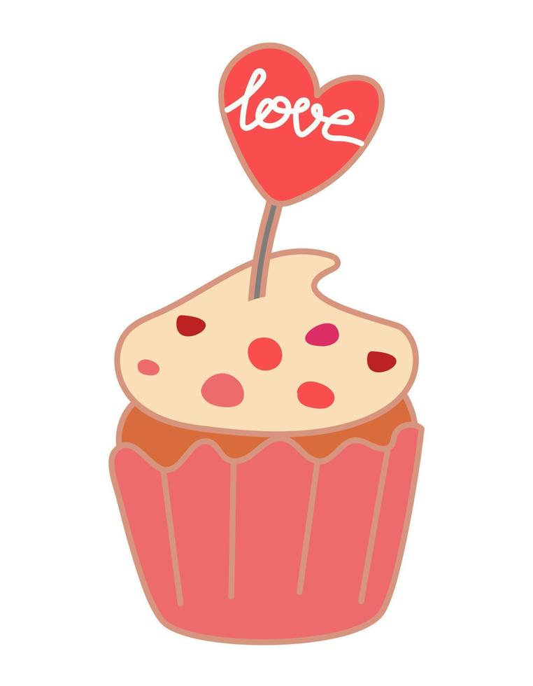 zoet single cupcakes. romig muffins met decoratie. heerlijk voedsel. banketbakkerij. vector illustratie van zoet gebakjes Aan een wit achtergrond. illustratie voor een ansichtkaart