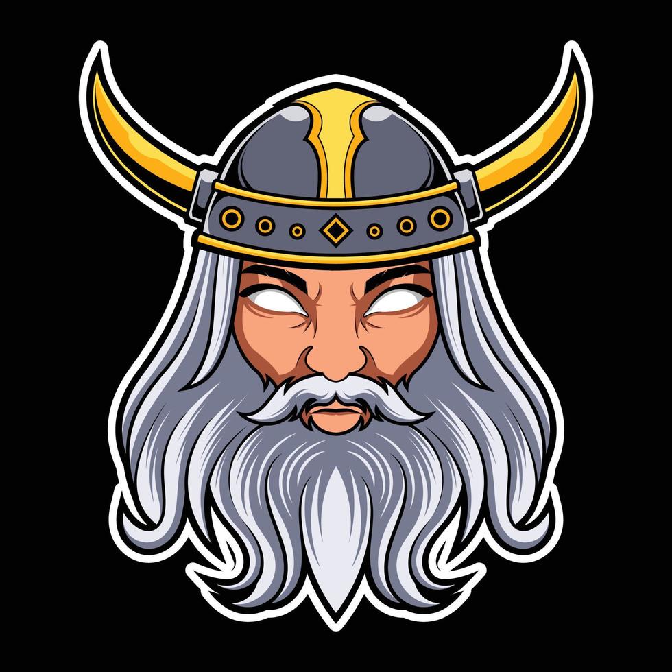 viking hoofd vector logo illustratie