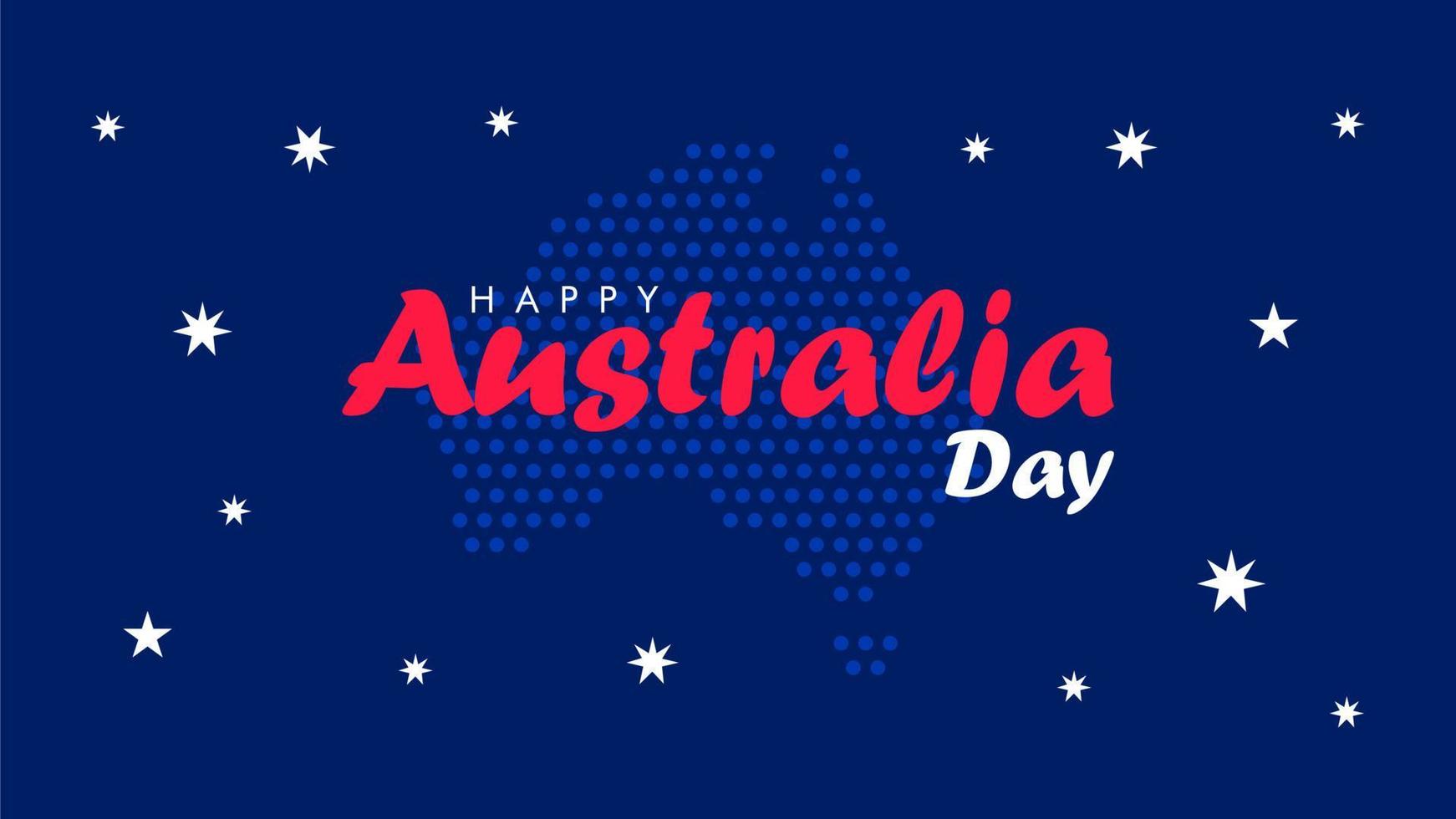 Australië dag banier sjabloon met Australisch kaart achtergrond vector