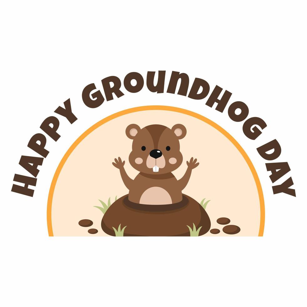 gelukkig groundhog dag. banier voor de vakantie. februari 2. vector