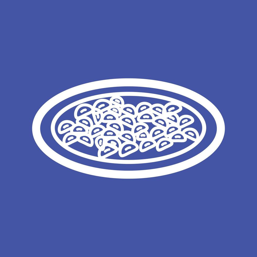 gnocchi lijn kleur achtergrond icoon vector