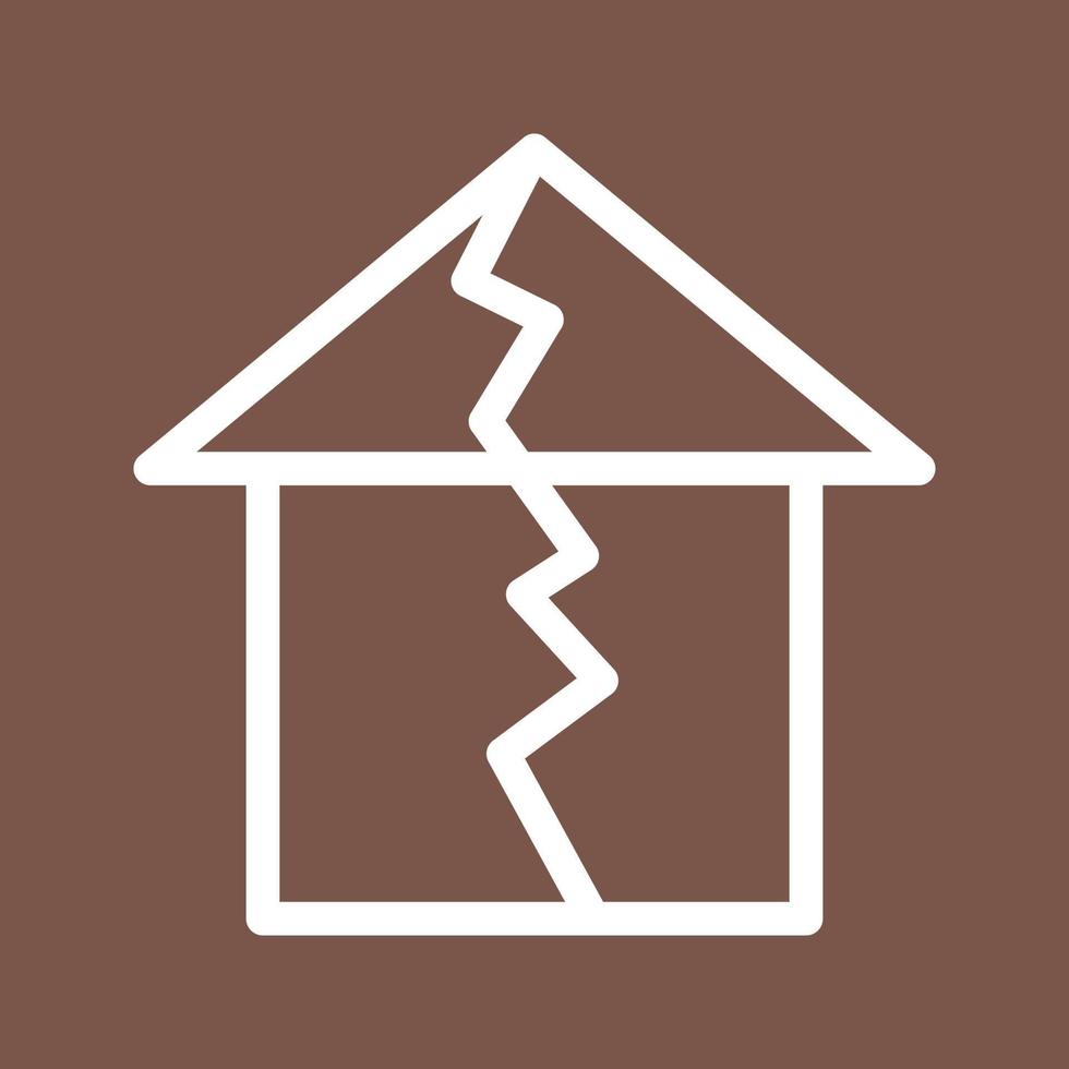 aardbeving raken huis lijn kleur achtergrond icoon vector