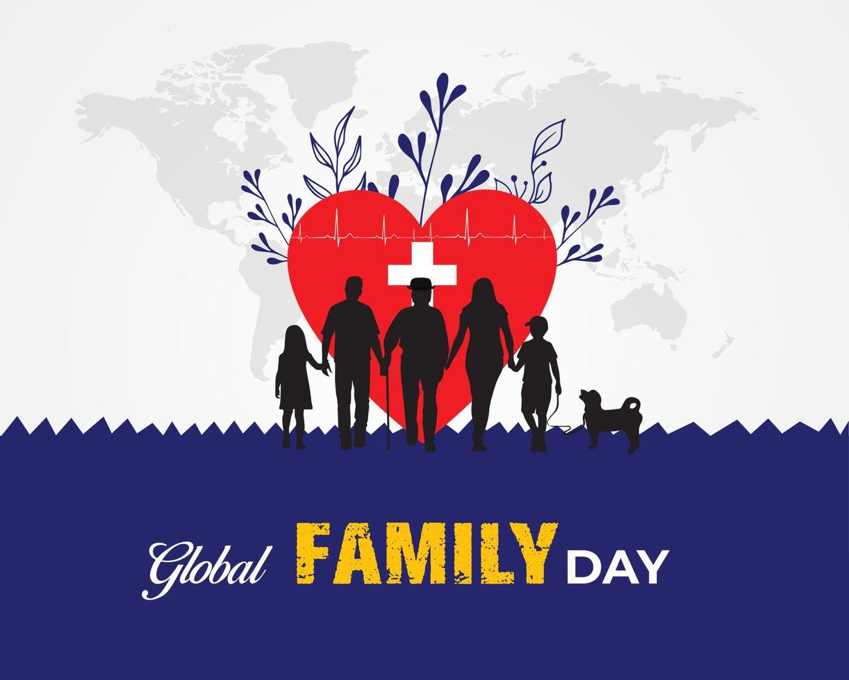 globaal familie dag- covid-19 familie blijven Aan huis. blijven met familie blijven veilig. vector illustratie.