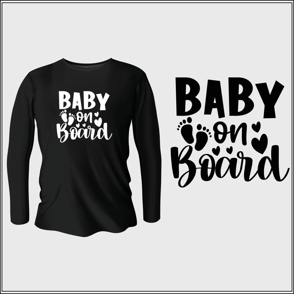 baby Aan bord t-shirt ontwerp met vector