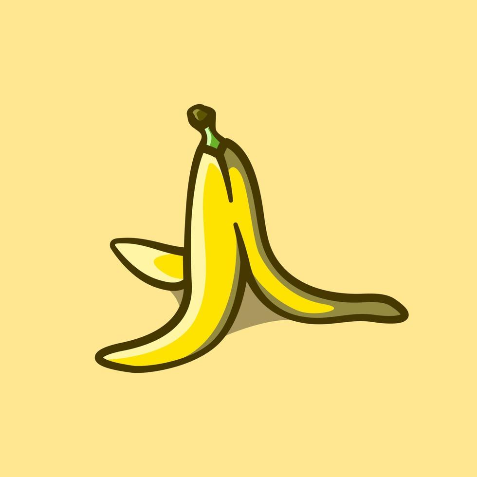 schattig illustratie van banaan Pel Aan geïsoleerd achtergrond vector