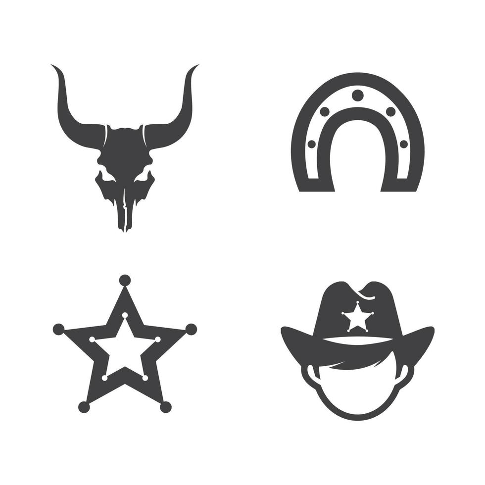 cowboyhoed logo pictogram vector ontwerpsjabloon