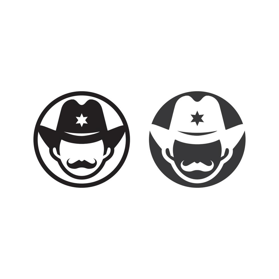 cowboyhoed logo pictogram vector ontwerpsjabloon