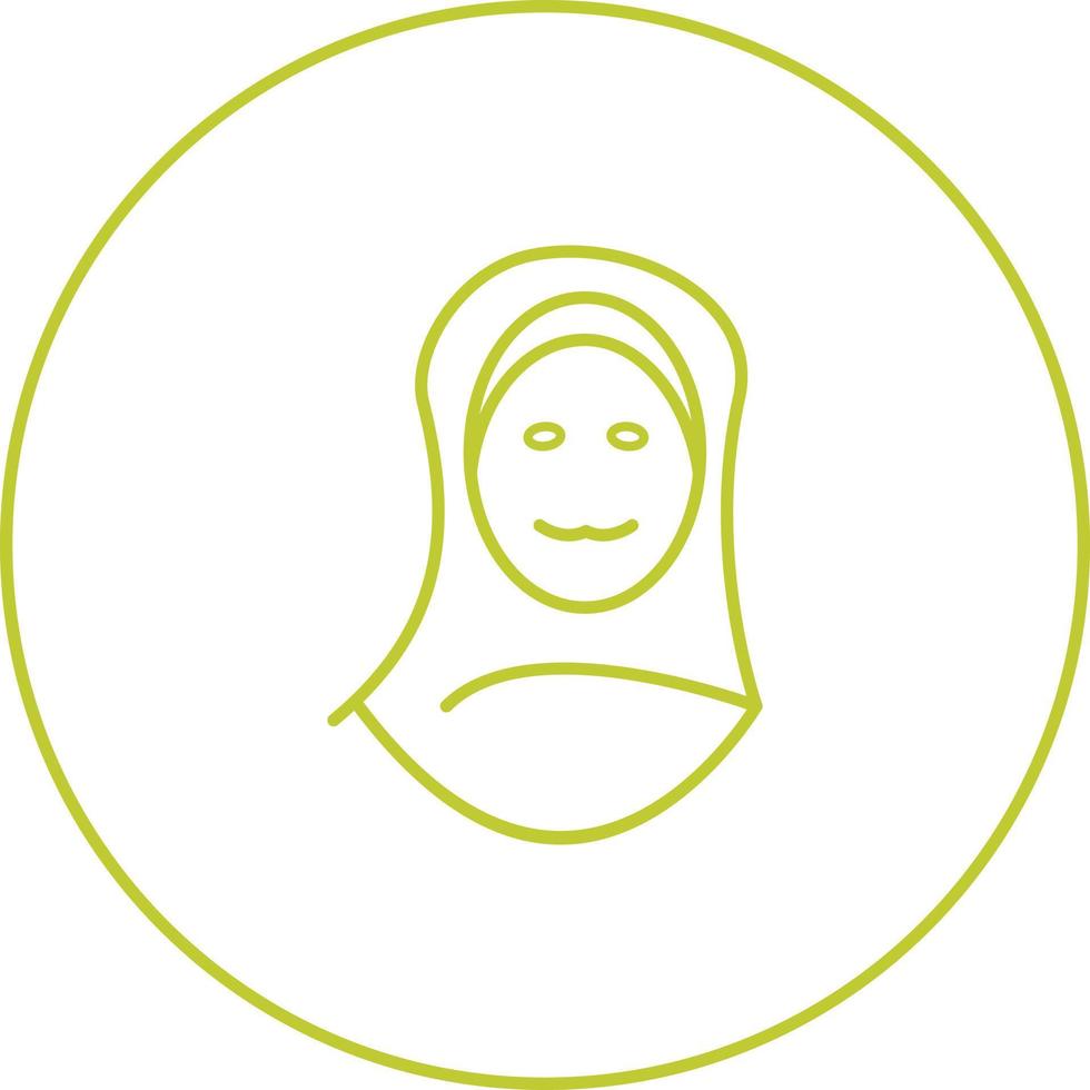 mooi moslim vrouw lijn vector icoon