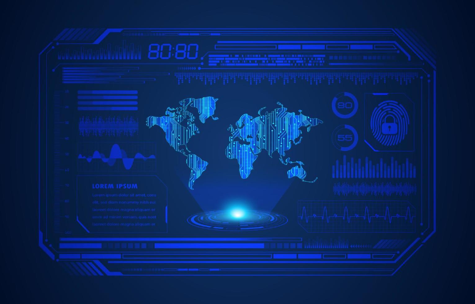 modern hud technologie scherm achtergrond vector