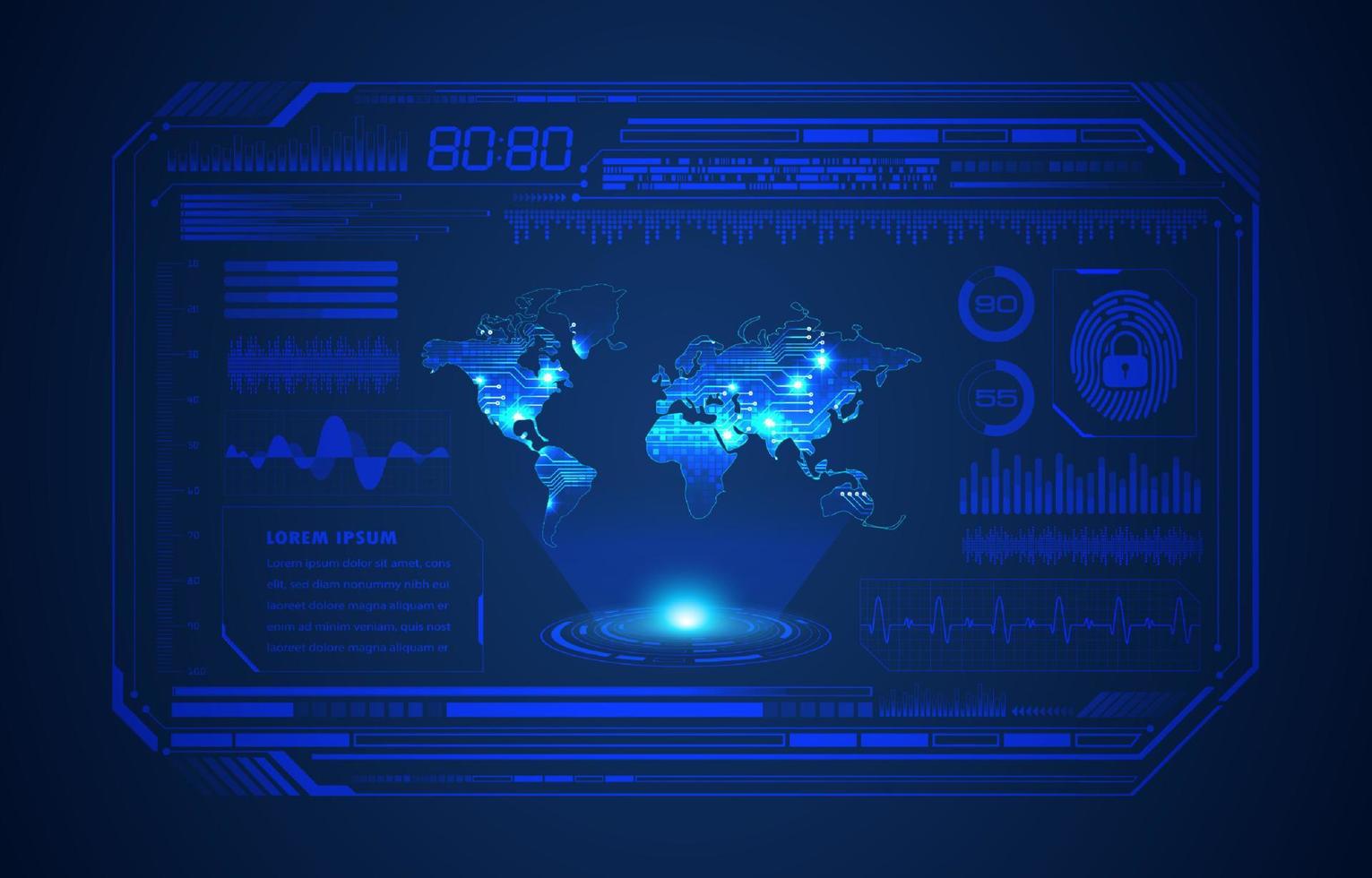 modern hud technologie scherm achtergrond vector