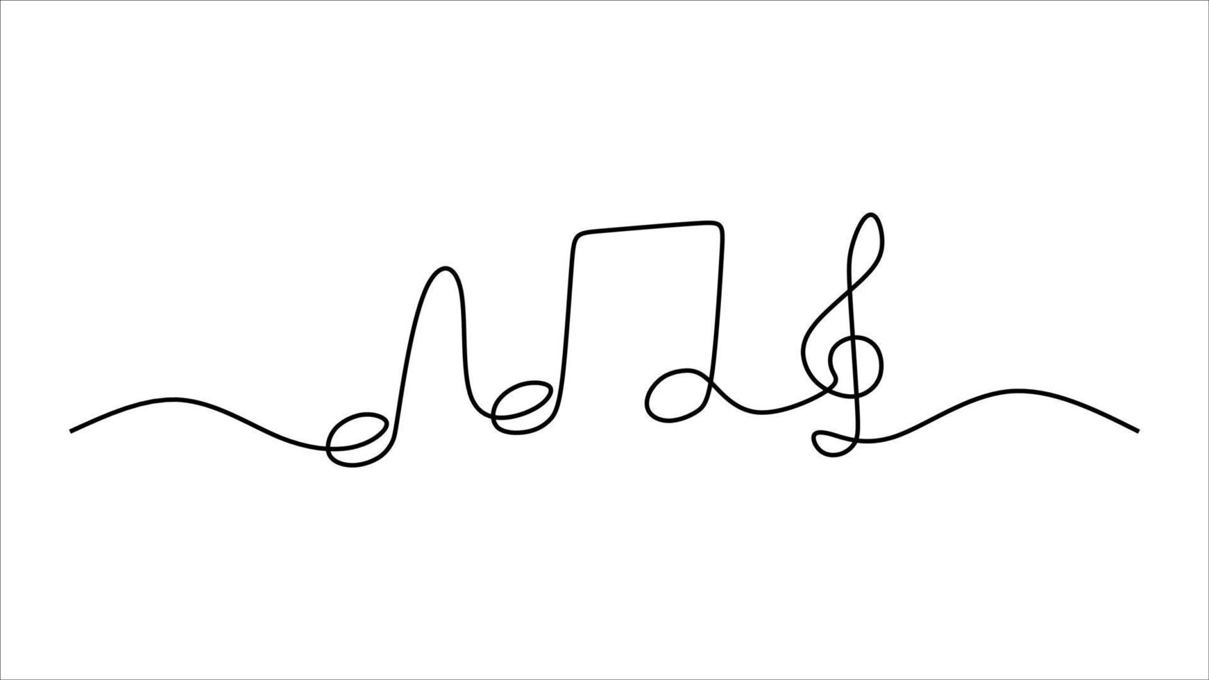 muziek- Notitie een lijn doorlopend single bewerkbare lijn kunst vector